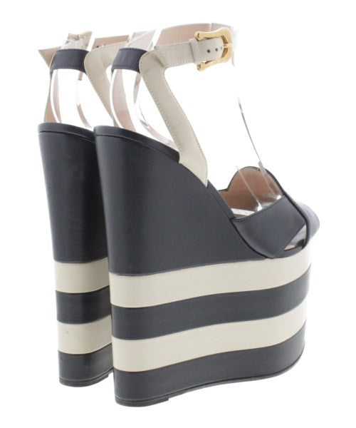 GUCCI Sandals Shoes EU 35.5 US 5.5 Leather Navy White Authentic