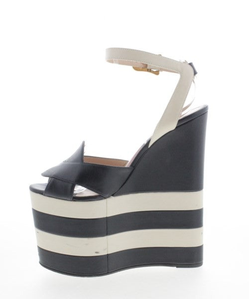 GUCCI Sandals Shoes EU 35.5 US 5.5 Leather Navy White Authentic