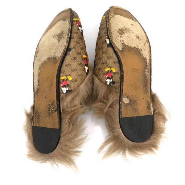 GUCCI Sandals Shoes Disney EU 38 US 8 Brown Authentic