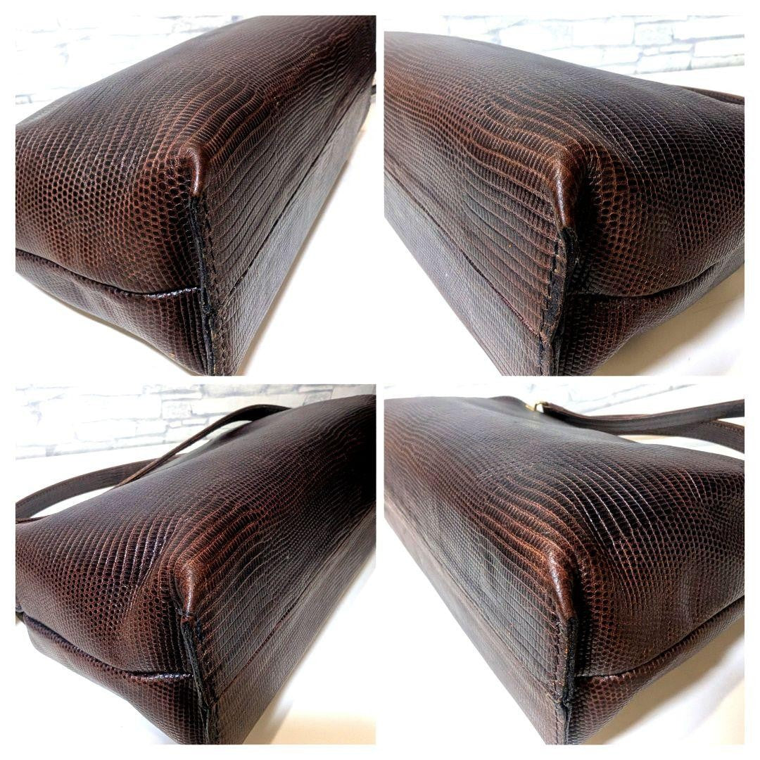 VERSACE Shoulder Bag Purse Leather Dark Brown Authentic