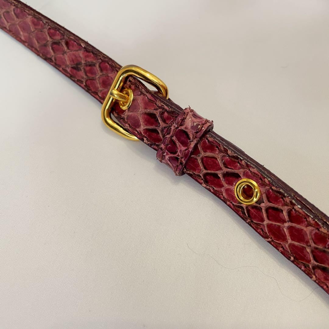 MIU MIU Hand Bag Tote Purse Logo Leather Wine Red Authentic