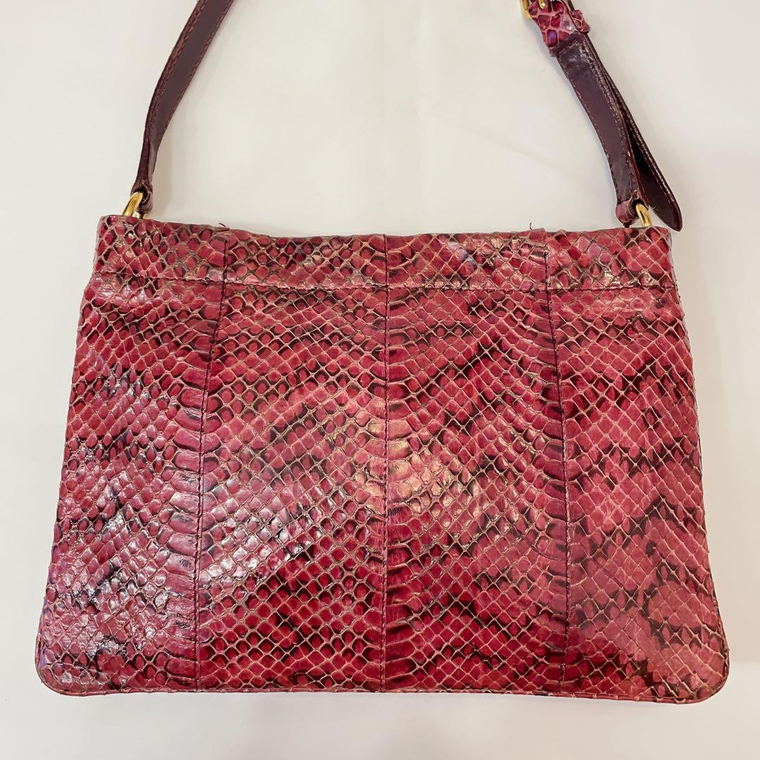 MIU MIU Hand Bag Tote Purse Logo Leather Wine Red Authentic