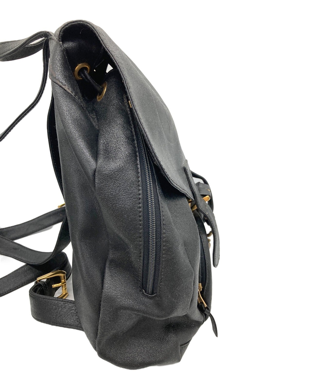 VERSACE Backpack Medusa Leather Black Authentic