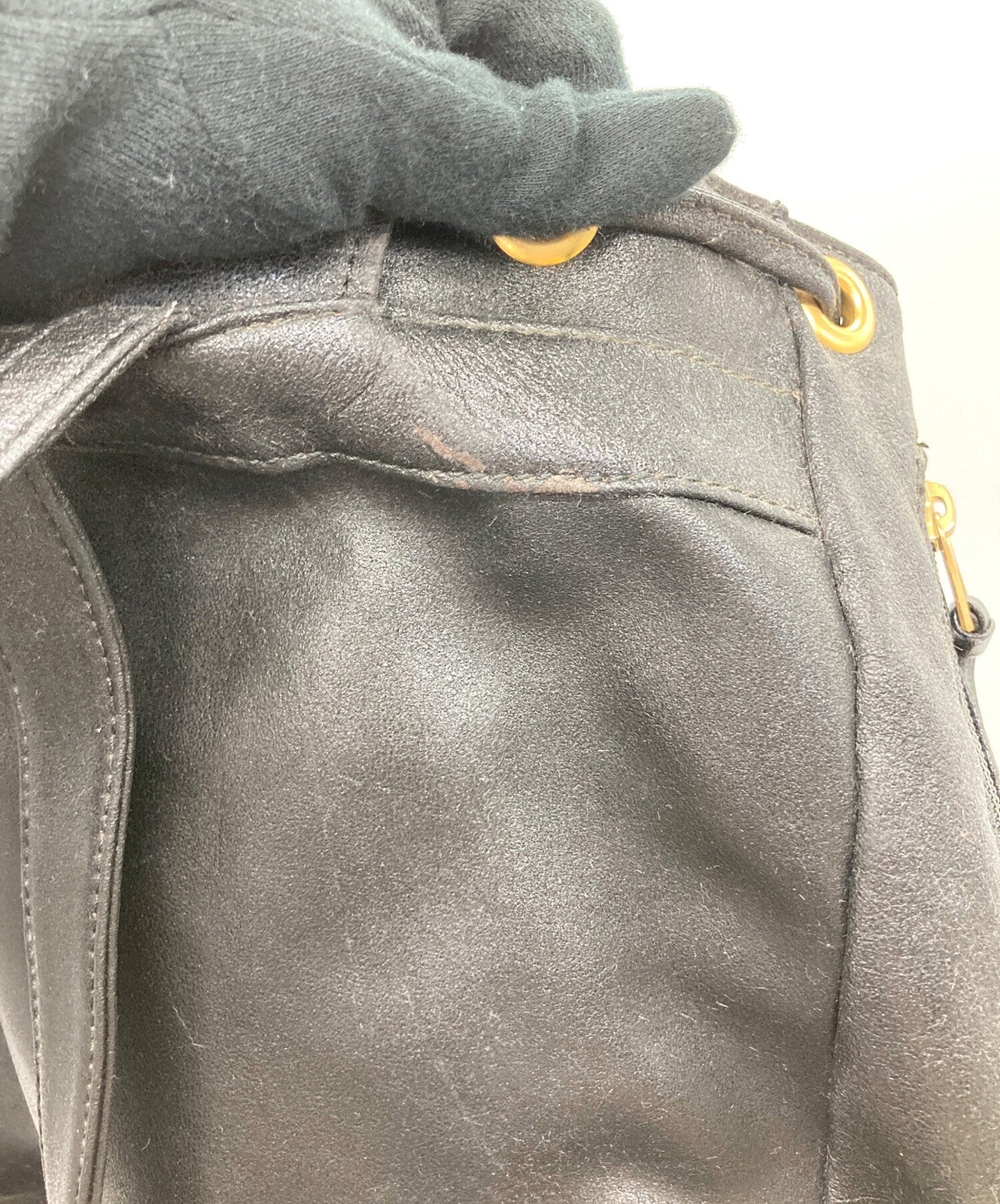 VERSACE Backpack Medusa Leather Black Authentic