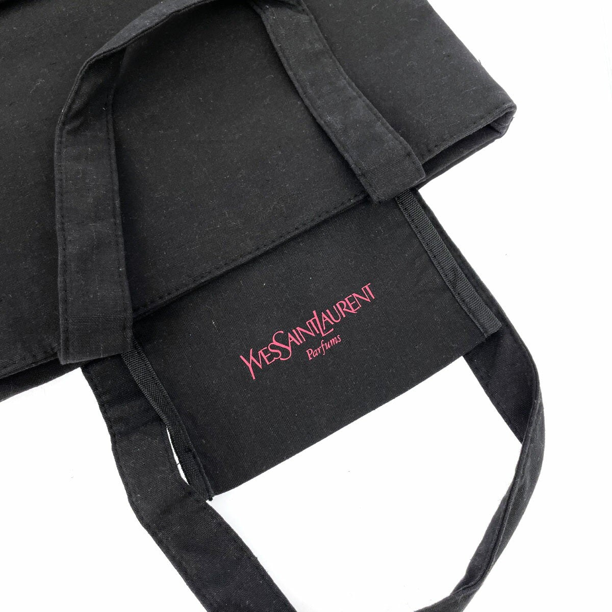 Saint Laurent Hand Bag Tote Purse YSL Cassandra Canvas Black Authentic