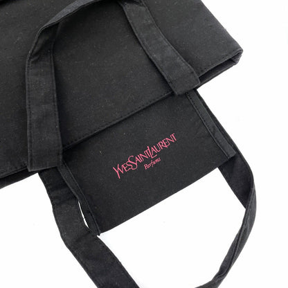 Saint Laurent Hand Bag Tote Purse YSL Cassandra Canvas Black Authentic