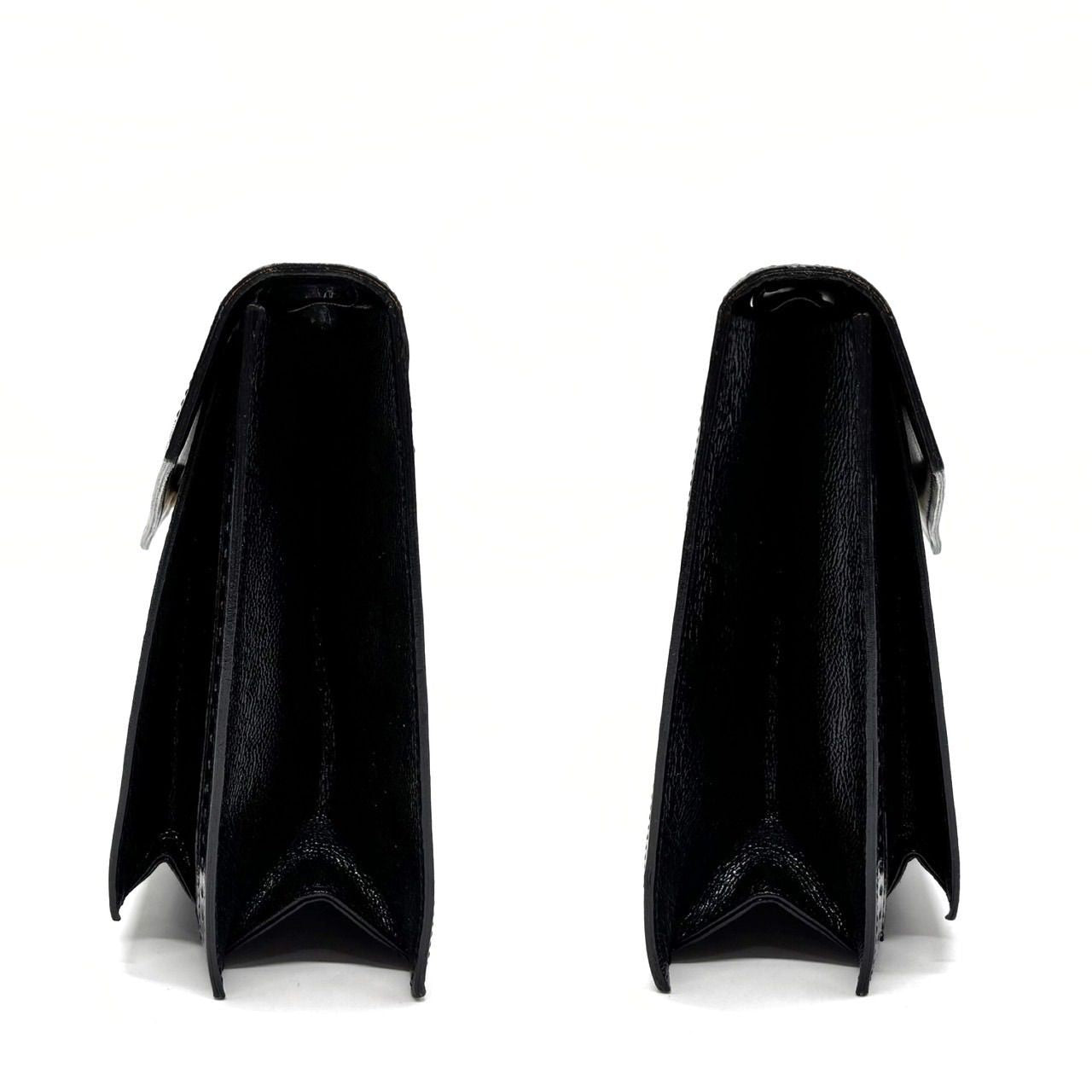 Saint Laurent Clutch Bag Second Bag Leather Black Authentic