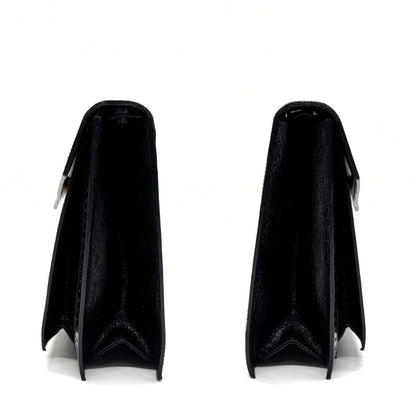 Saint Laurent Clutch Bag Second Bag Leather Black Authentic