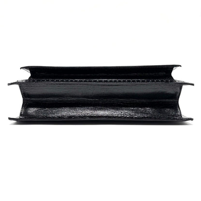 Saint Laurent Clutch Bag Second Bag Leather Black Authentic
