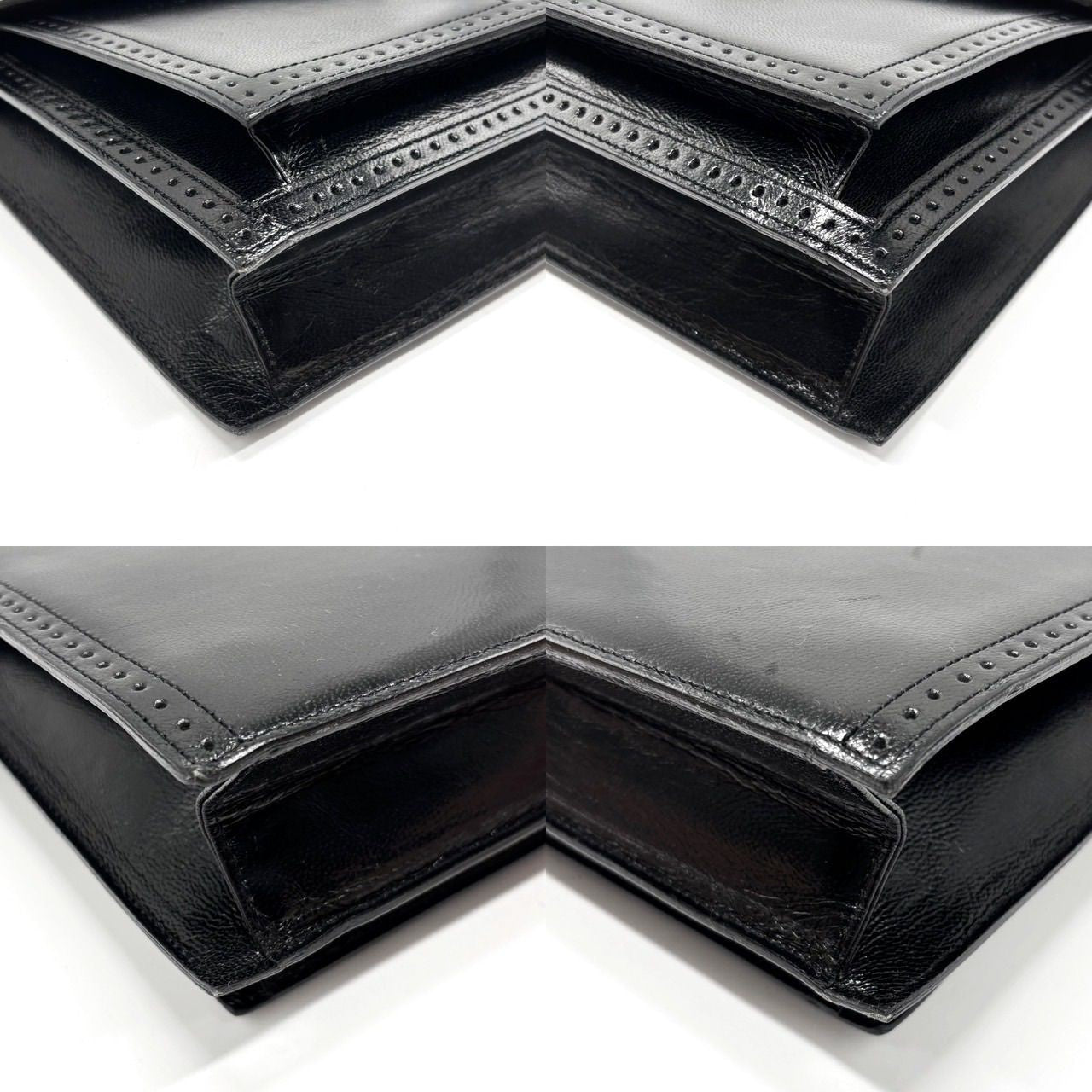 Saint Laurent Clutch Bag Second Bag Leather Black Authentic