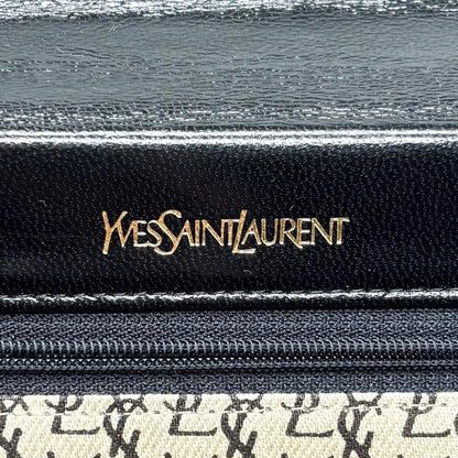 Saint Laurent Clutch Bag Second Bag Leather Black Authentic