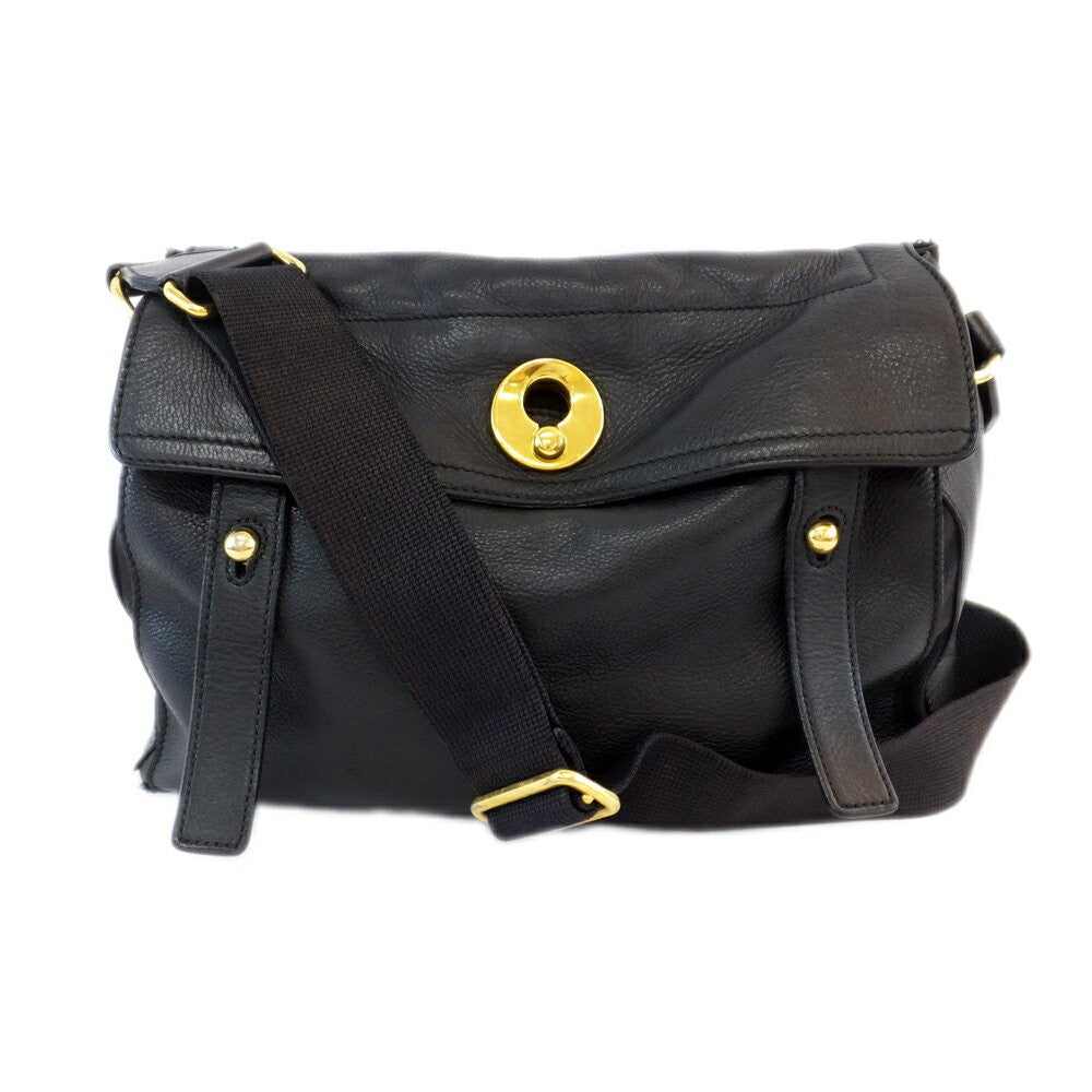 Saint Laurent Shoulder Bag Purse Muse Toe Leather Black Authentic