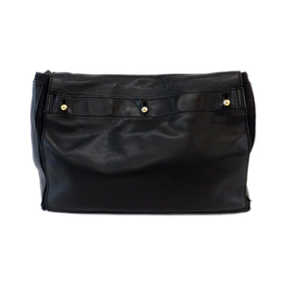 Saint Laurent Shoulder Bag Purse Muse Toe Leather Black Authentic