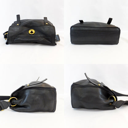 Saint Laurent Shoulder Bag Purse Muse Toe Leather Black Authentic