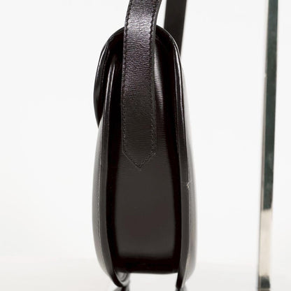 Saint Laurent Shoulder Bag Purse YSL Logo Leather Black Authentic