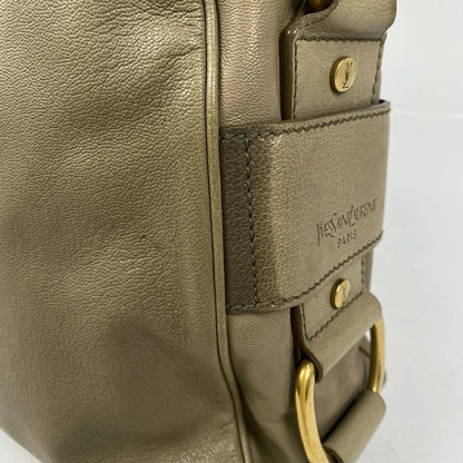 Saint Laurent Hand Shoulder Bag Tote Purse 2way Logo Leather Beige Authentic