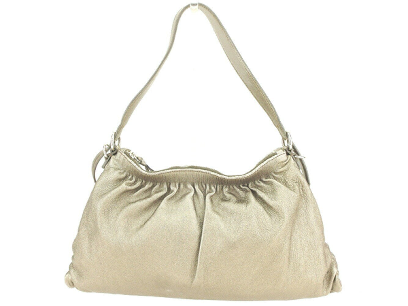 MIU MIU Hand Bag Tote Purse Gold Silver Authentic