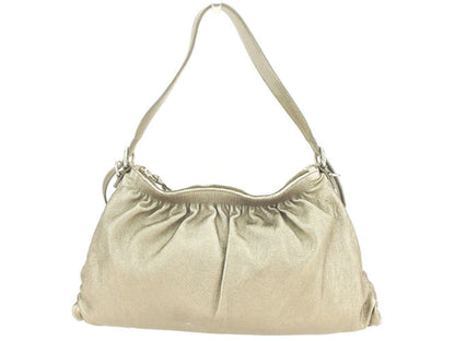 MIU MIU Hand Bag Tote Purse Gold Silver Authentic