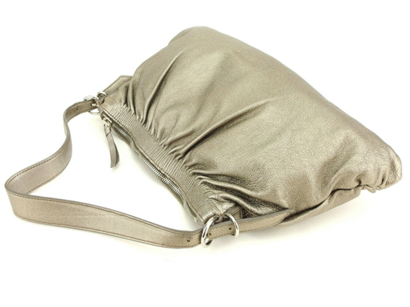 MIU MIU Hand Bag Tote Purse Gold Silver Authentic