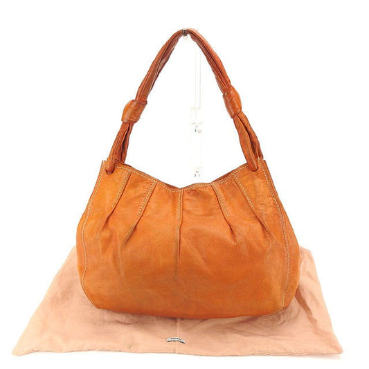 MIU MIU Shoulder Bag Purse Logo Orange Authentic