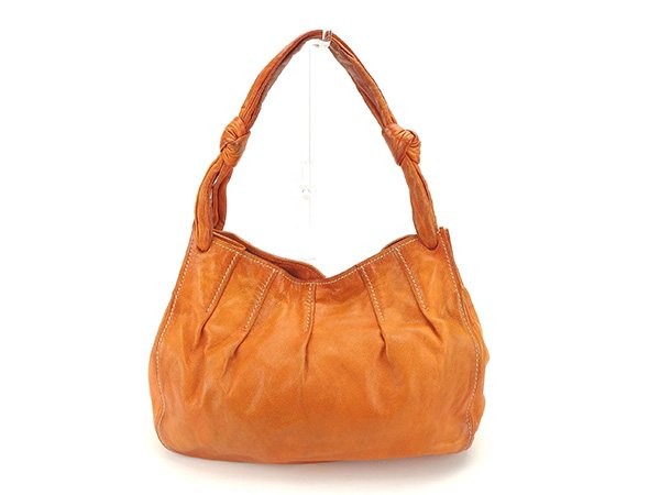 MIU MIU Shoulder Bag Purse Logo Orange Authentic