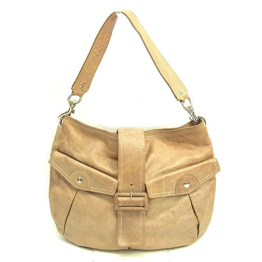 MIU MIU Shoulder Bag Purse Beige Silver Authentic