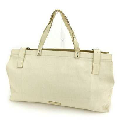 MIU MIU Hand Bag Tote Purse Logo Beige Authentic