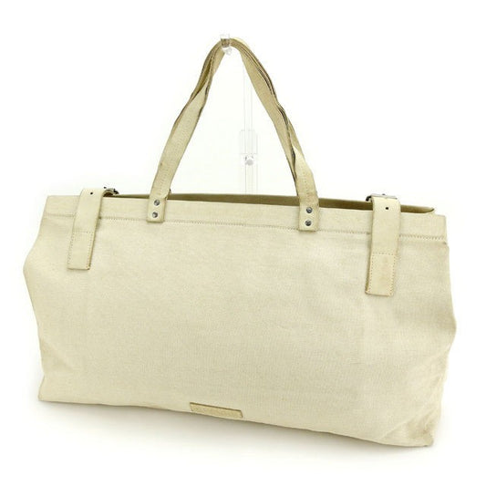 MIU MIU Hand Bag Tote Purse Logo Beige Authentic