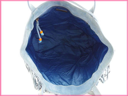 MIU MIU Hand Bag Tote Purse Blue Authentic