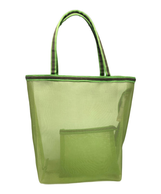 MIU MIU Hand Bag Tote Purse Mesh Yellow Green Authentic