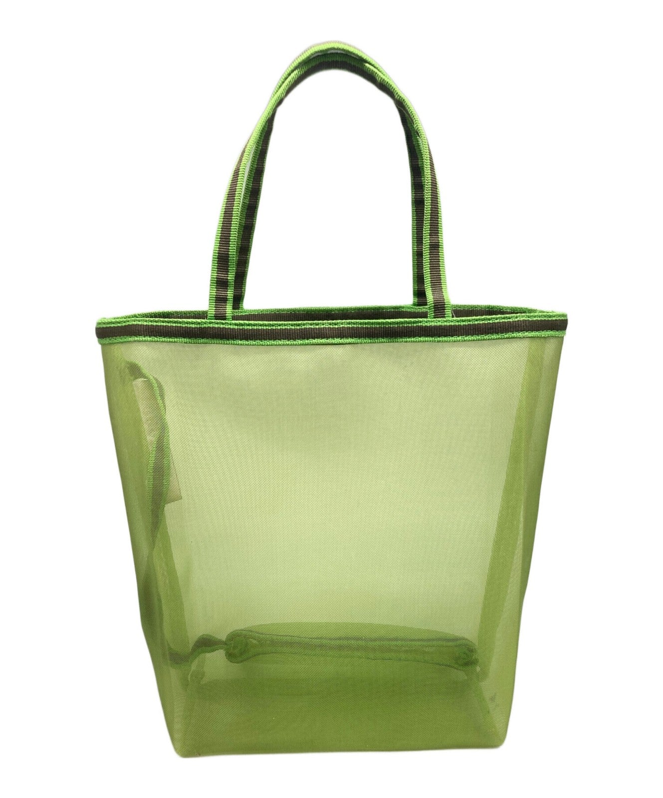 MIU MIU Hand Bag Tote Purse Mesh Yellow Green Authentic
