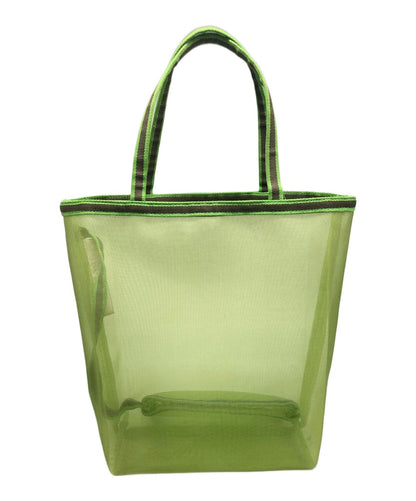 MIU MIU Hand Bag Tote Purse Mesh Yellow Green Authentic