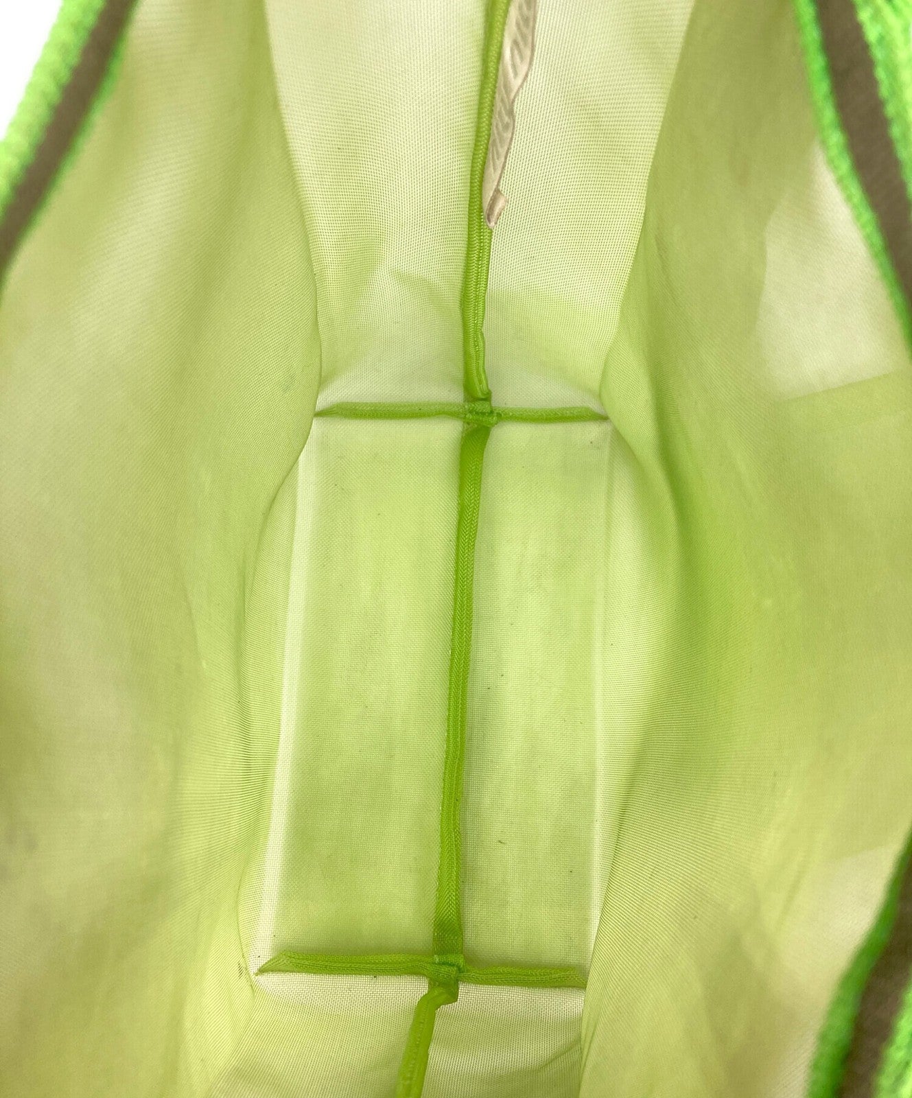 MIU MIU Hand Bag Tote Purse Mesh Yellow Green Authentic