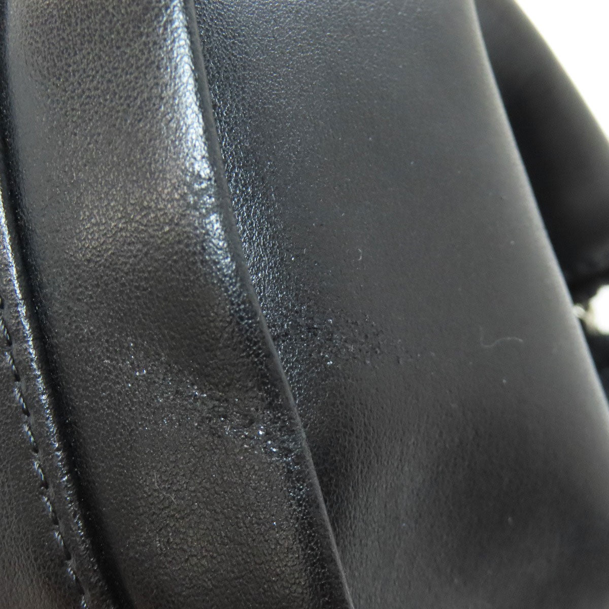 Longchamp Hand Bag Tote Purse Leather Black Authentic