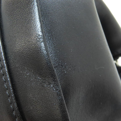 Longchamp Hand Bag Tote Purse Leather Black Authentic