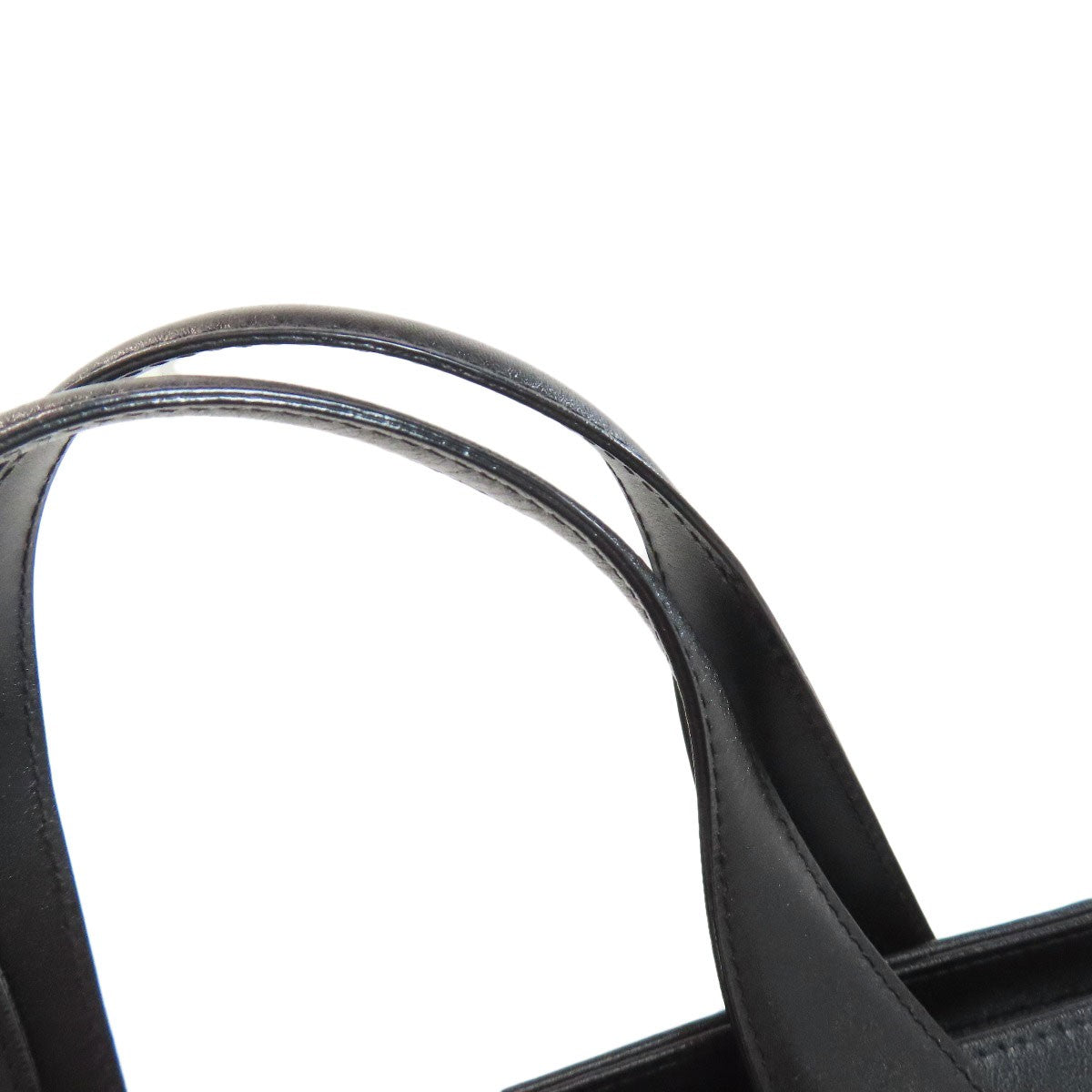 Longchamp Hand Bag Tote Purse Leather Black Authentic