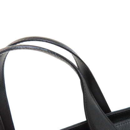 Longchamp Hand Bag Tote Purse Leather Black Authentic