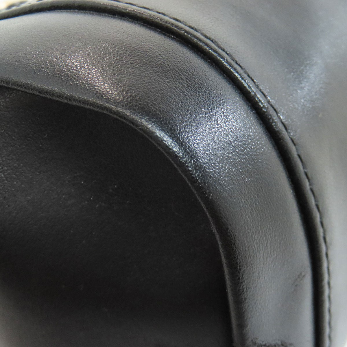 Longchamp Hand Bag Tote Purse Leather Black Authentic