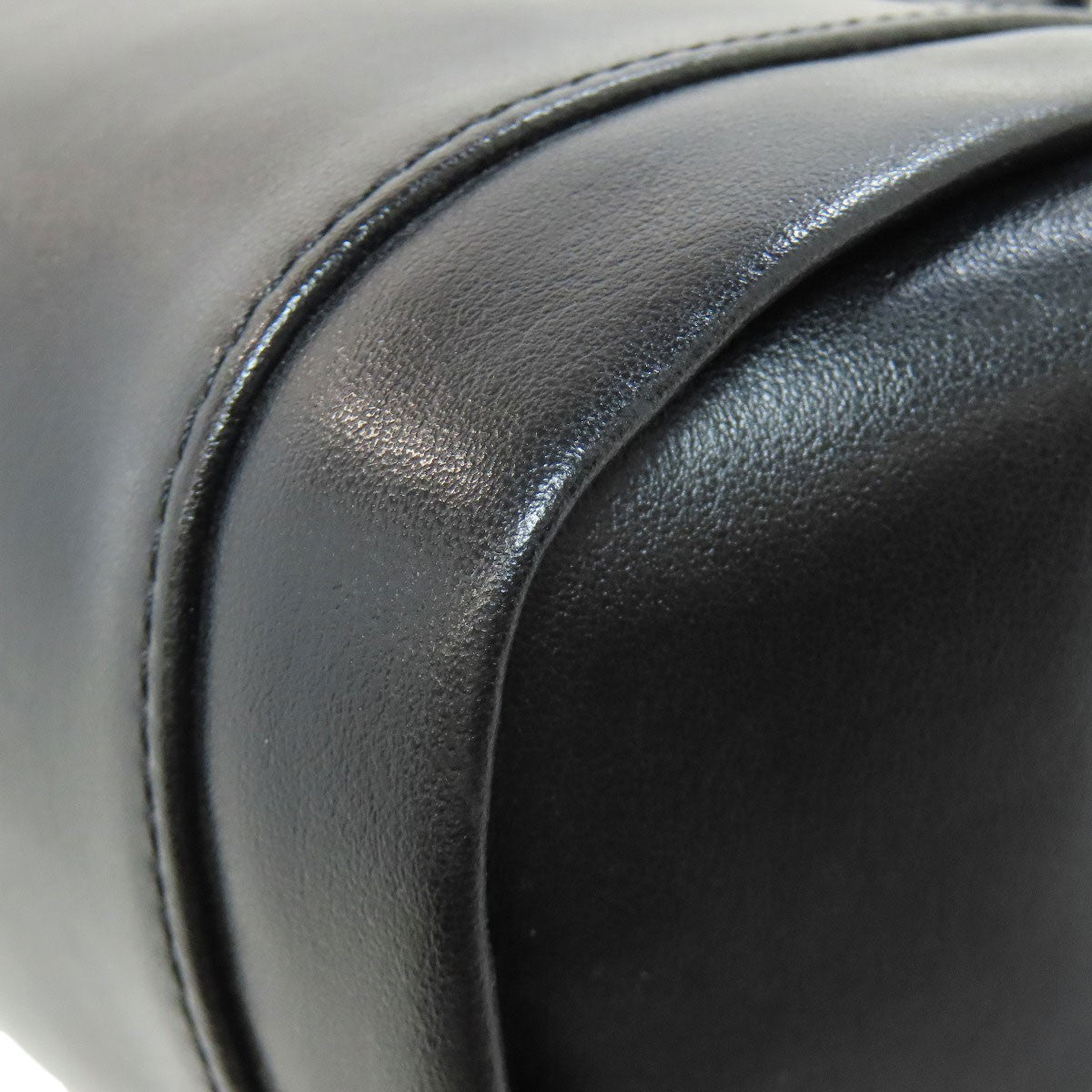 Longchamp Hand Bag Tote Purse Leather Black Authentic