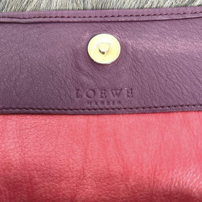 LOEWE Shoulder Bag Purse Anagram Suede Bordeaux Authentic
