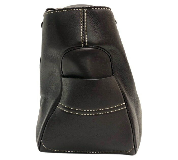 CELINE Hand Bag Tote Purse Boogie Leather Dark Brown Authentic