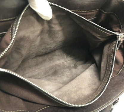 CELINE Hand Bag Tote Purse Boogie Leather Dark Brown Authentic