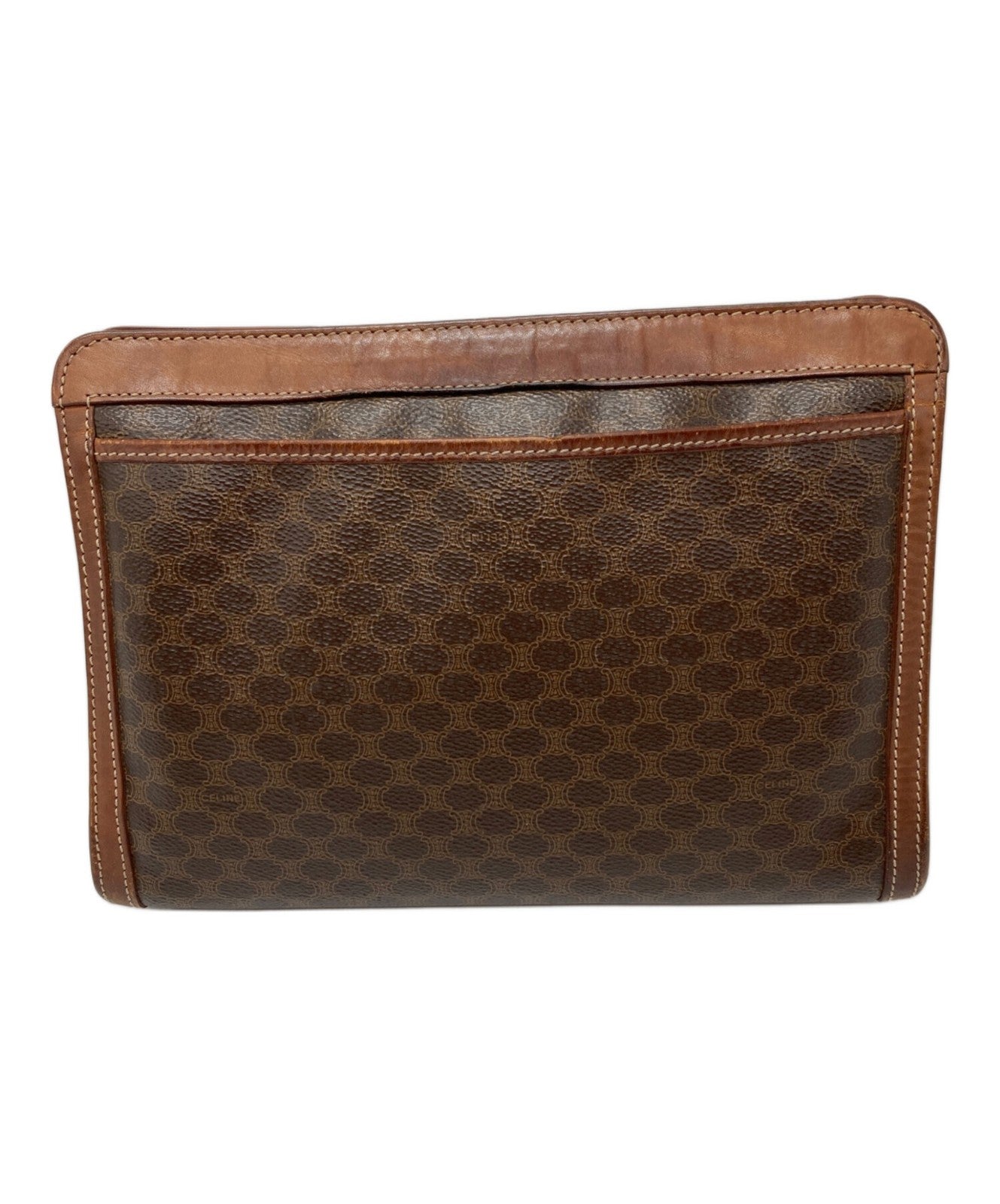 CELINE Clutch Bag Second Bag Macadam Brown Authentic
