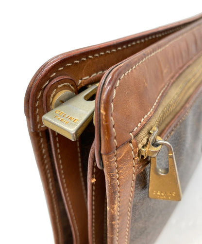 CELINE Clutch Bag Second Bag Macadam Brown Authentic