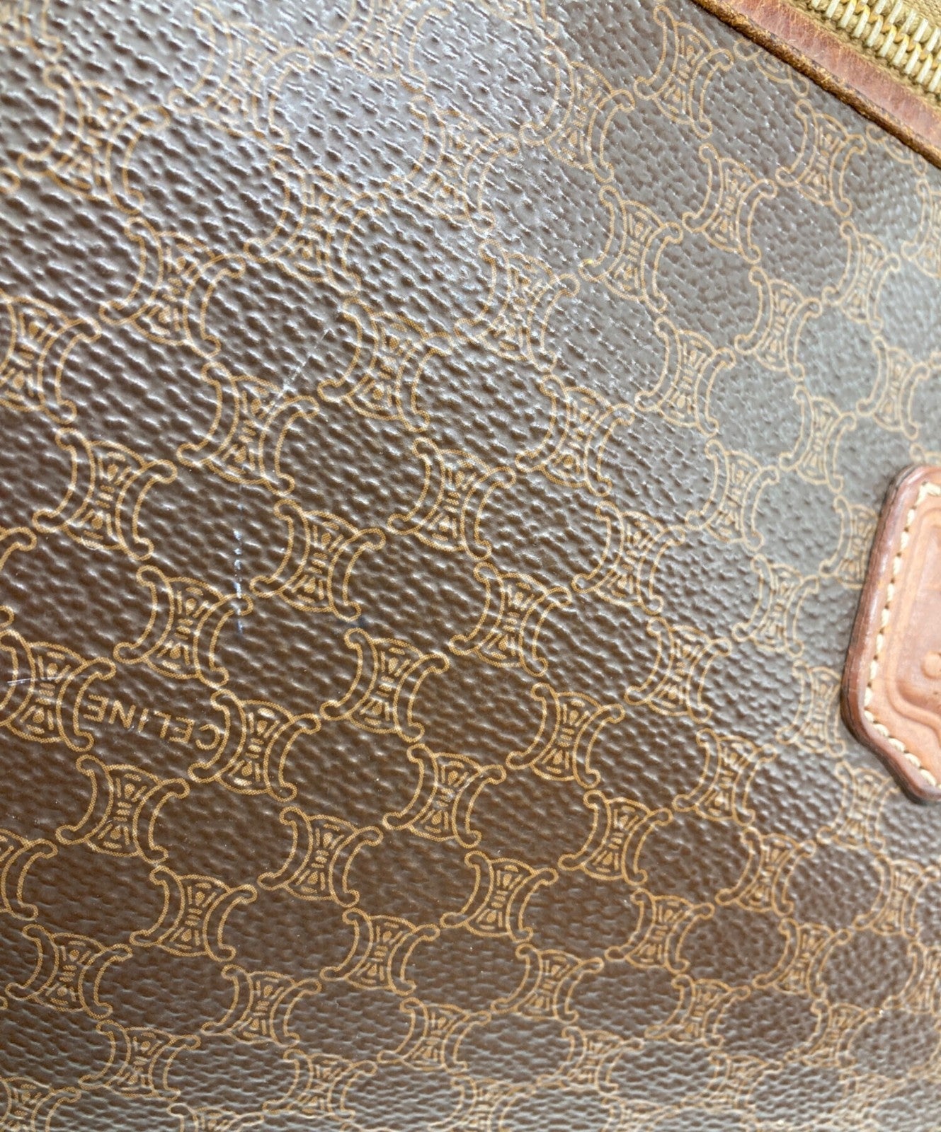 CELINE Clutch Bag Second Bag Macadam Brown Authentic