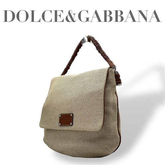 Dolce & Gabbana Shoulder Bag Purse Leopard Leather Brown Beige Authentic