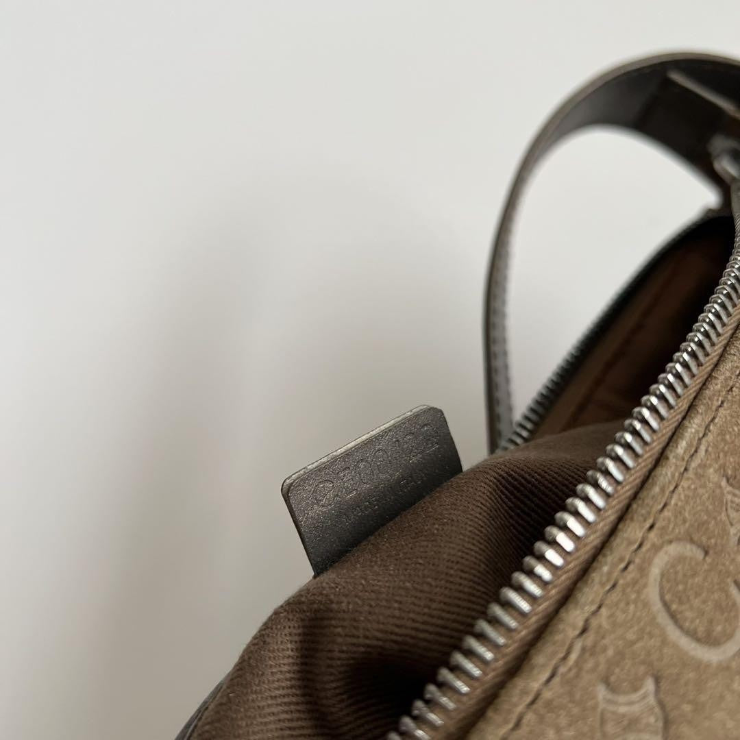 CELINE shoulder bag Purse C Macadam Suede Brown Women's Authentic Used