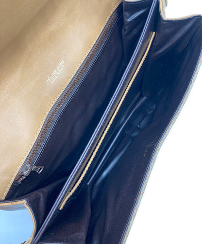 CELINE shoulder bag Purse Macadam Beige Brown Women's Used Authentic