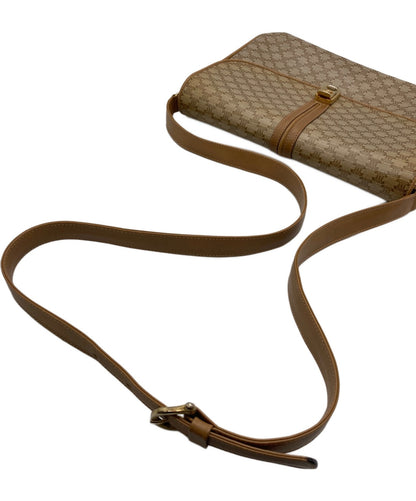 CELINE shoulder bag Purse Macadam Beige Brown Women's Used Authentic