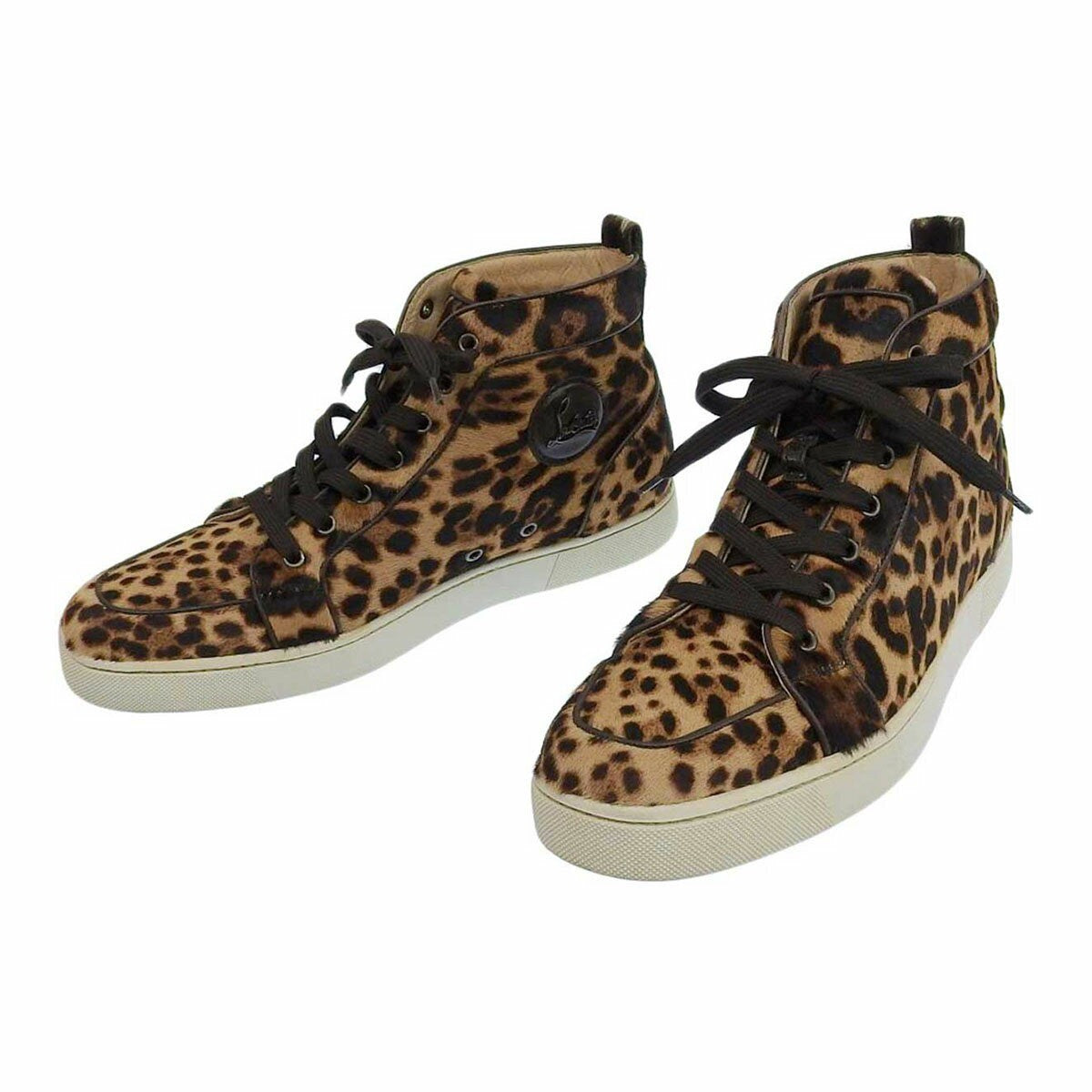 Christian Louboutin Sneakers Shoes High-cut EU 44 US 11 Brown Authentic